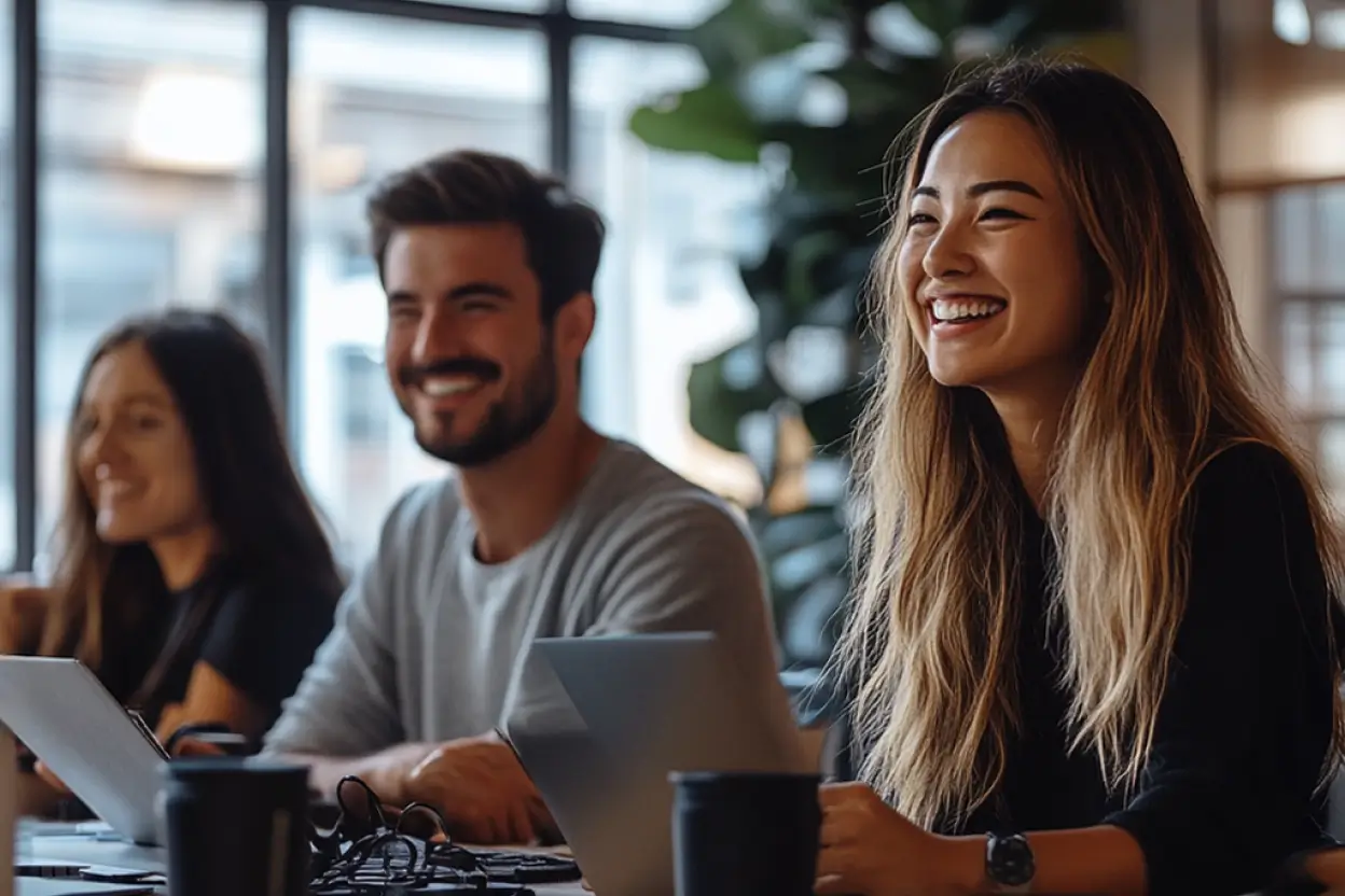 Young professionals working at a desk