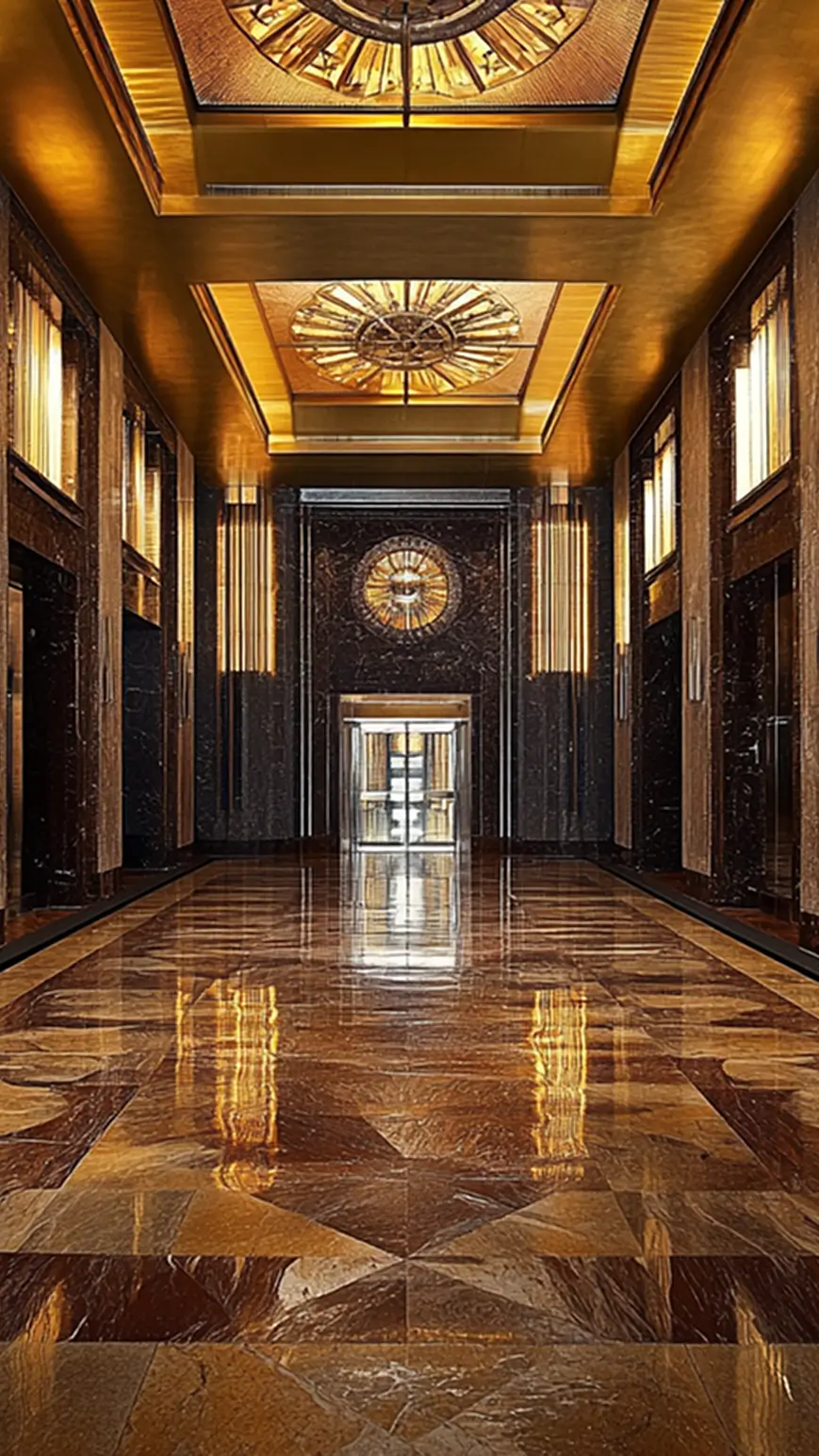 Grand interior entryway of the Empire State Building