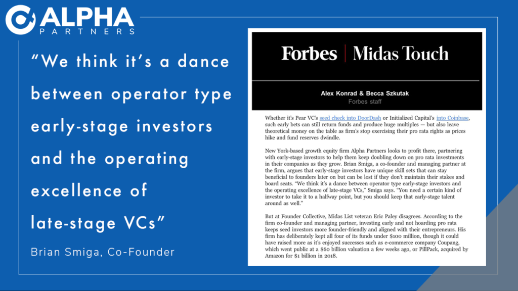 Alpha Partners featured in Forbes Midas Touch weekly newsletter