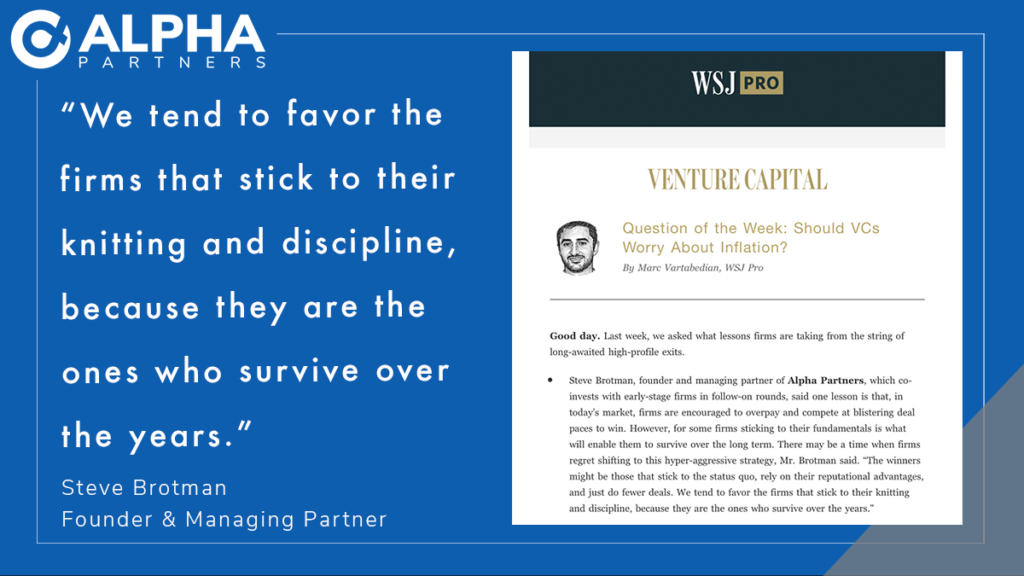 Alpha Partners Featured in The Wall Street Journal VC Pro Newsletter